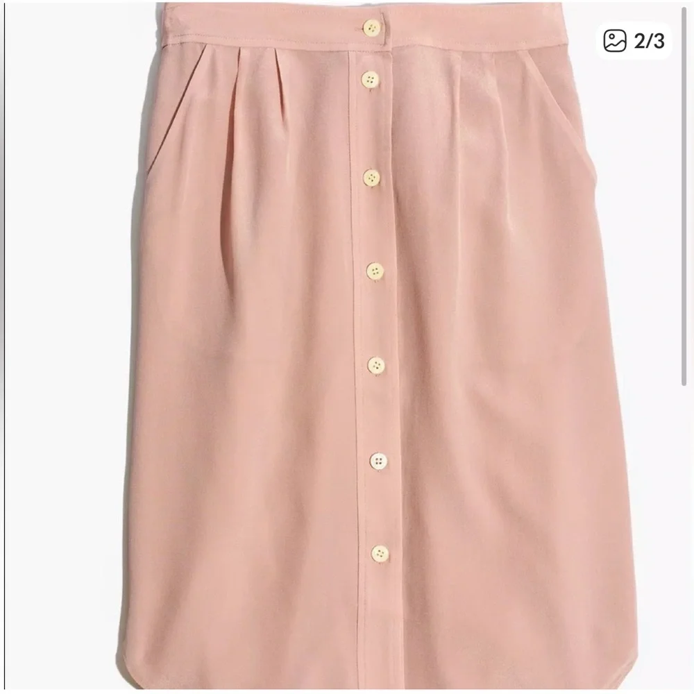 Madewell 100% Silk Island Button-Front Skirt - Picture 2 of 7